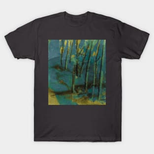 Golden-blue abstract T-Shirt